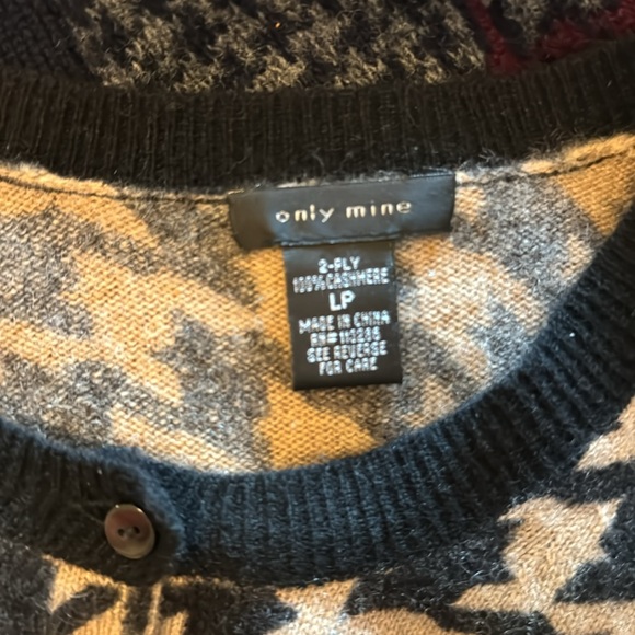 Vintage Cashmere Houndstooth Sweater size Large Petite - Picture 4 of 4